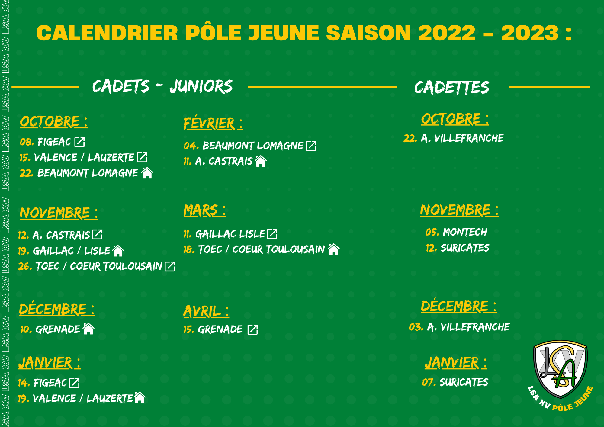 Copie de Copie de CALENDRIER SÉNIORS MASCULINS saison 2022 - 2023