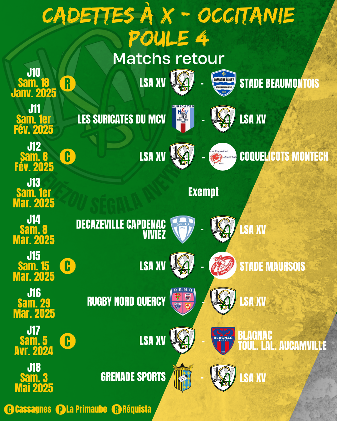 2024-2025_CADETTES_Calendrier Retour V2