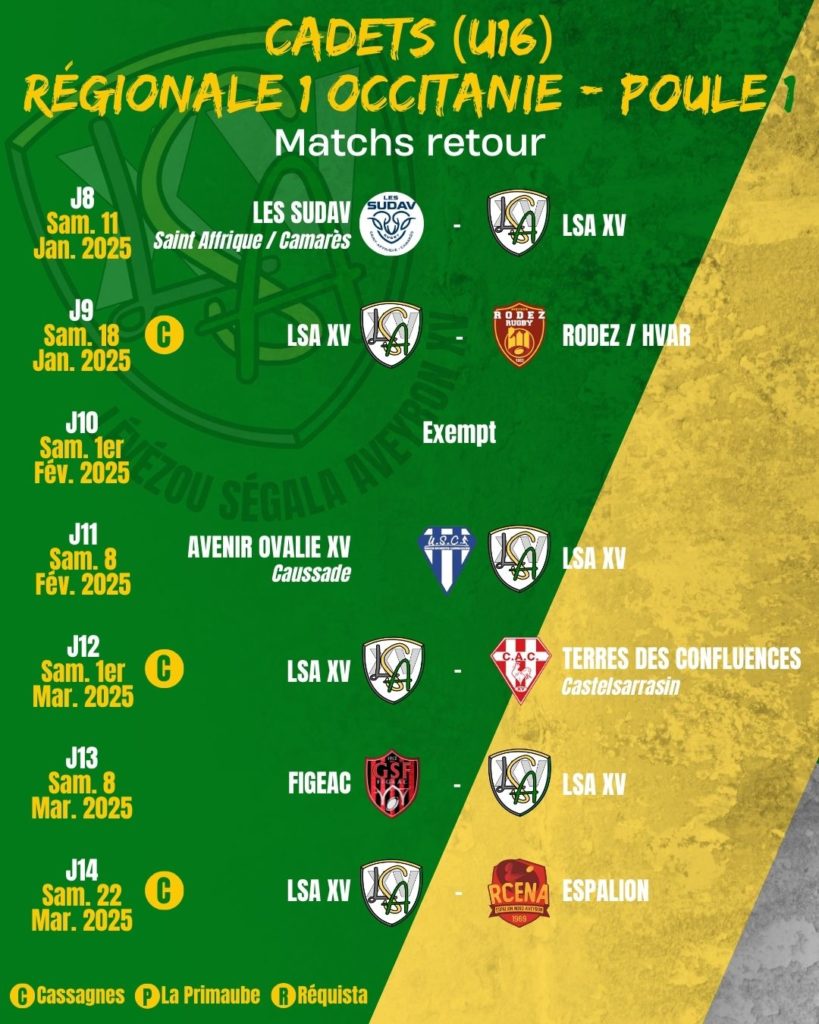 2024-2025_CADETS_Calendrier Retour