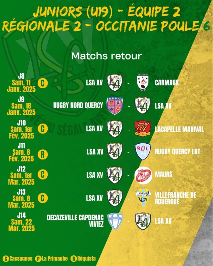 2024-2025_JUNIORS 2_Calendrier Retour